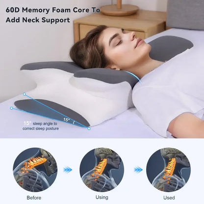 Ergonomic Butterfly Memory Sleep Pillow, Memory Foam Pillow