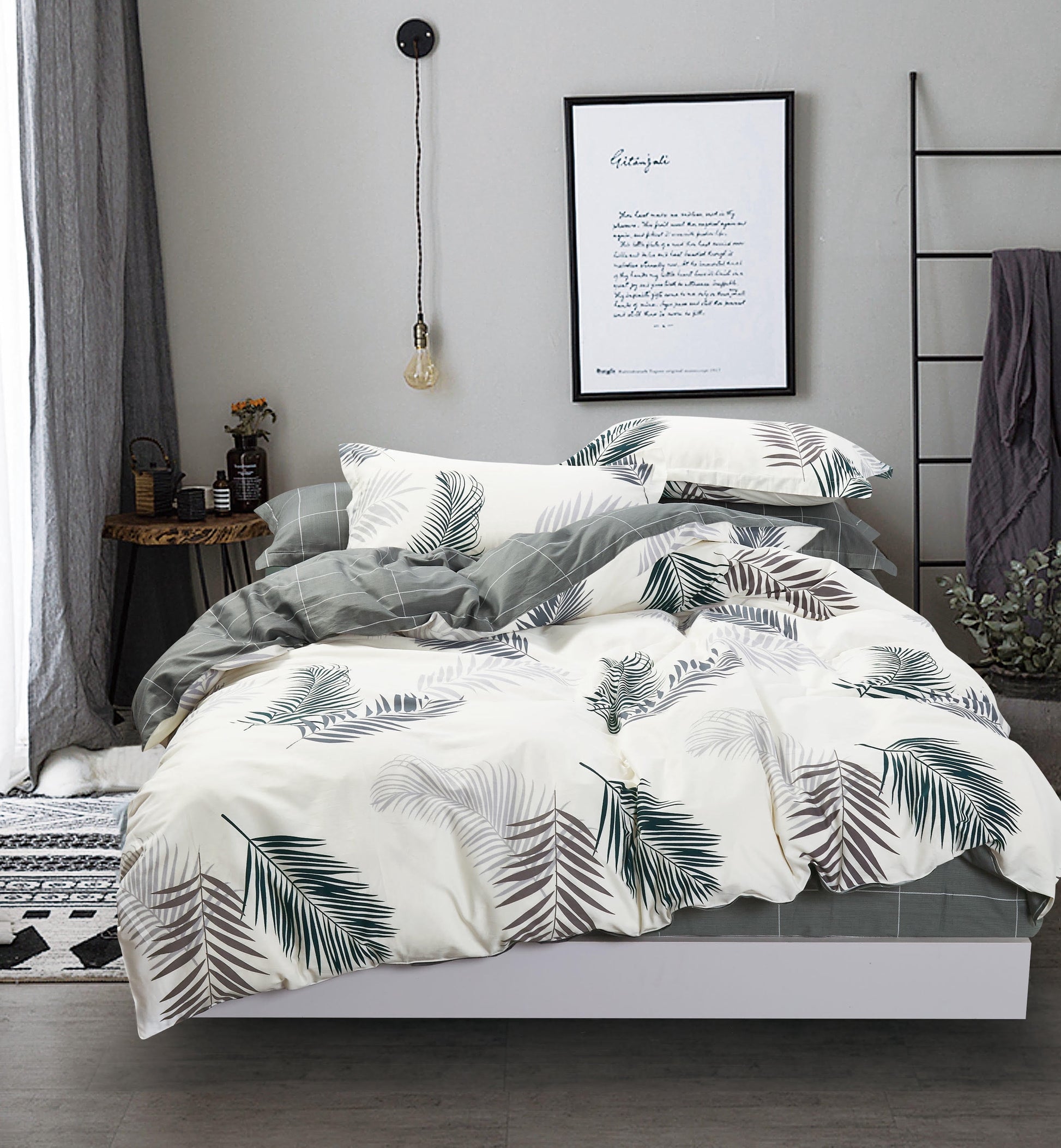Evergreen 5-Piece 100% Cotton Bedding Set: Duvet Cover, Two Pillowcases and Two Pillow Shams (Oversized King) (No Comforter Included)
